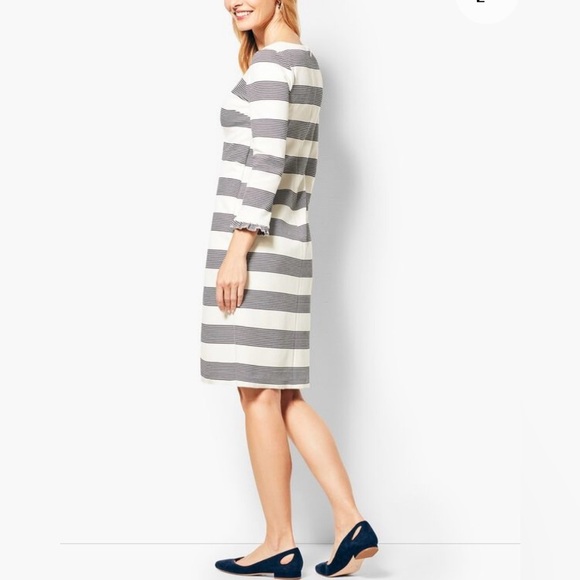 Talbots Ottoman Shift Dress in Navy, Size 16, Nautical Casual Spring Summer - Picture 2 of 8